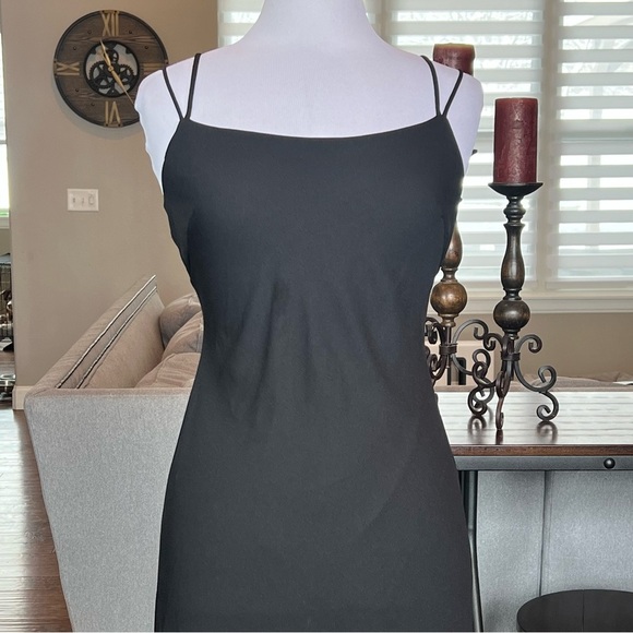 Vintage 90’s Steppin Out Long Black Formal Dress Size 7/8 Fits Small 6 Strappy - Picture 3 of 10